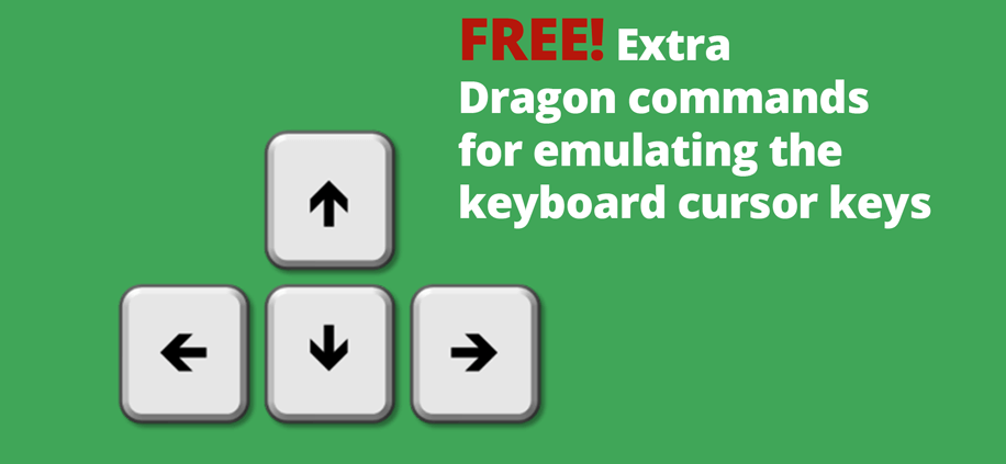 Free extra Dragon commands for emulating the keyboard cursor or arrow keys