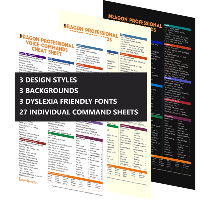 Dragon Professional Voice Commands Cheat Sheet Premium Ed.